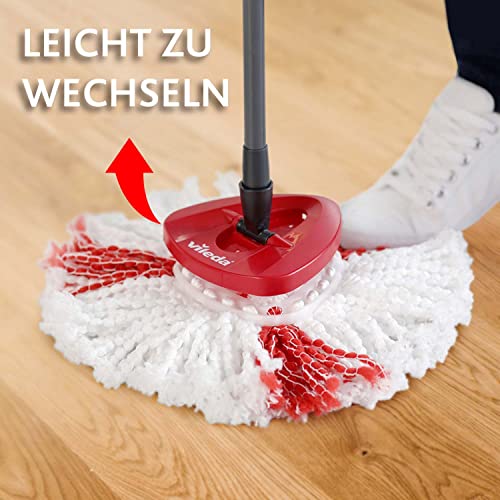 Vileda Turbo Wischmopp Komplett Set mit extra 2in1 Moppkopf, Bodenwischer mit Teleskopstiel, 2...