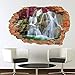 HUJL Stickers muraux ROCHES COLORÉES AUTOCOLLANTS CHUTE D'EAU 3D ART MURAL POSTER ROOM HOME DECOR