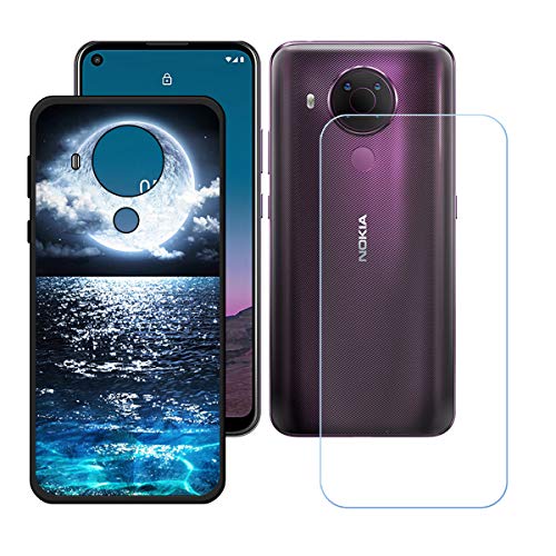 TTJ Funda para Nokia 5.4, Cover Suave Silicona TPU Carcasa Caso Protectora Case + Cristal Templado Film Vidrio Protector de Pantalla para Nokia 5.4 (6,39') - OP46