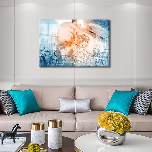 Image of TUMOVO Young Scientist Wall Art for Living Room Gloved Hand Hold a Beaker in Laboratory Room Wall Decor 1 Panels Medical Posters Giclee Print Gallery Packaging Artwork Ready to Hang (16 inch Wx24 H)