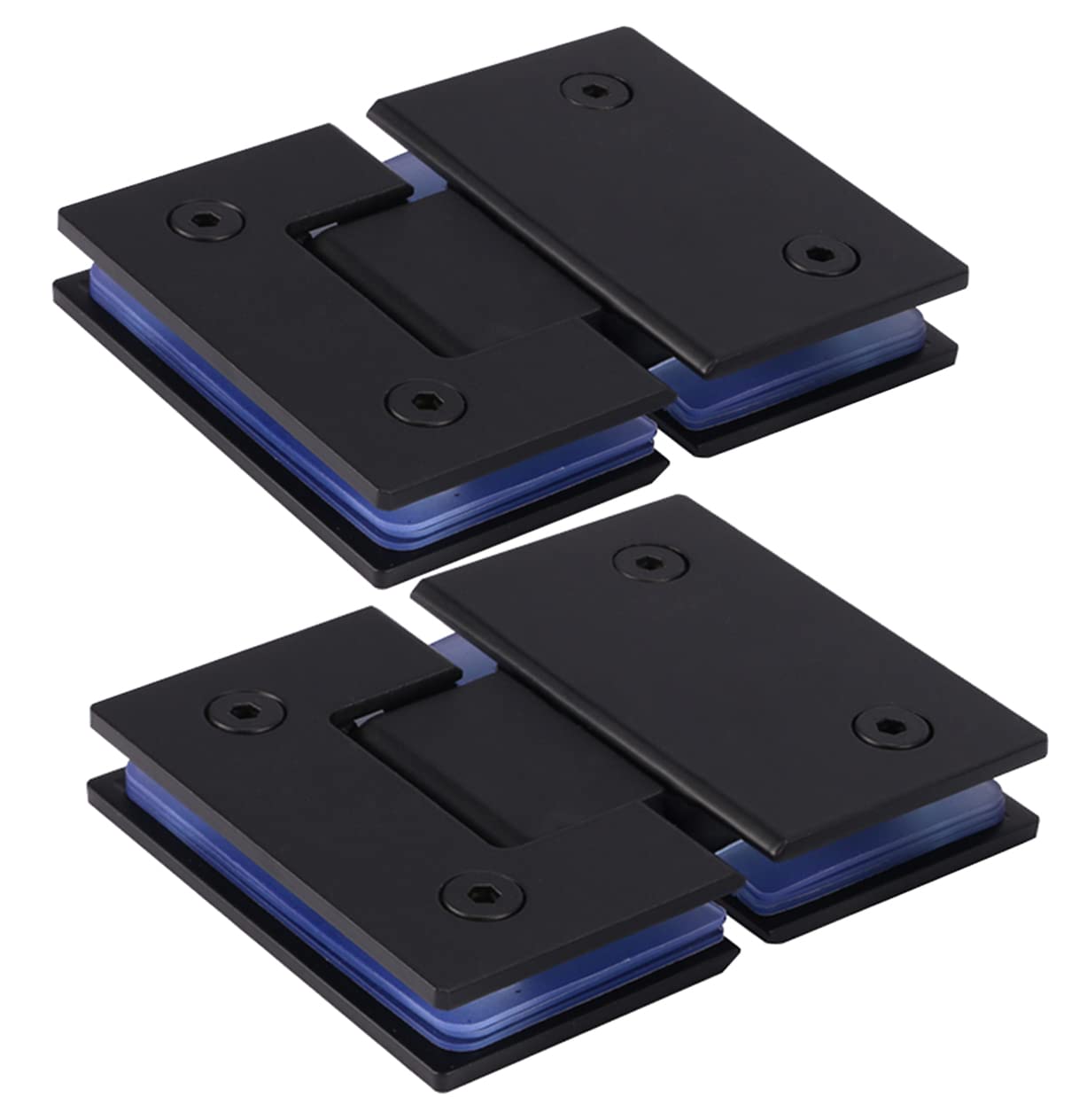 Wanlian Black Frameless Shower Door Hinges, 180 Degree Glass Shower Door Hinges,Heavy Duty Stainless Steel Glass To Glass Hinge Glass Shower Doors Hinge Replacement Parts For 8-12 Mm