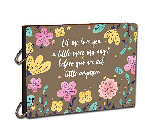 Image of Scrapbook Photo Album Memory Book With Wooden Hard Cover(14 Inch x 10 Inch, Design-3) |