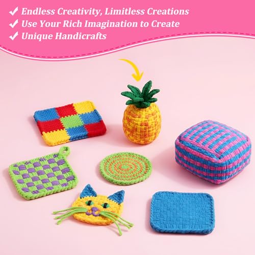 Image of Kifmurase 1000 Pcs Refill Loops for 7 Inch Weaving Loom, 10 Colors Loom Loops for Potholder Making, Elastic Weaving Loop Craft Flexible Loom DIY Kit Craft Bands for Adults DIY Projects Gifts (Macaron)