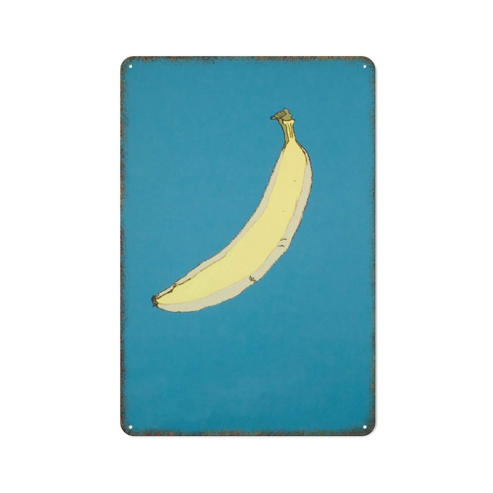 Fresh Banana Pattern Retro Metal Sign Farmhouse Home Kitchen Horticulture Themed Art Wall Decor 8x12 Inch