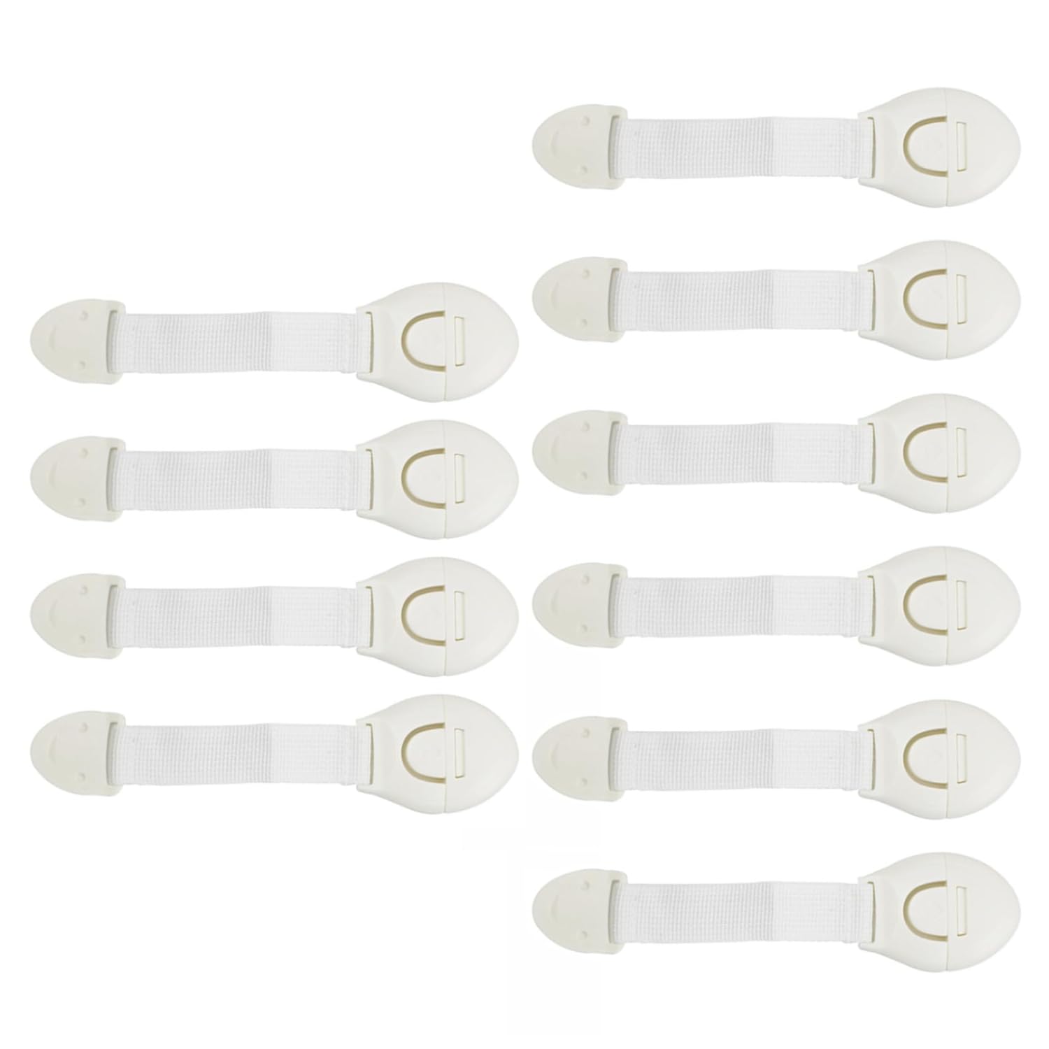 10-Pack Child Safety Cupboard Locks - Adjustable, Multi-Purpose Safety Straps for Kitchen Cabinets and Appliances