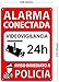 Cartel Alarma Conectada A5 Interior/exterior | Placa Disuasoria PVC Flexible, Cartel Aviso a Policía, 21x15 cm Rojo…