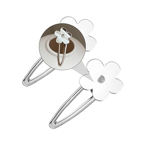 Miniatura 9 de KALLORY 2 piezas de espejo Bobby para niñas aleación de metal versátil cristal plateado pasador de moda horquillas de pelo accesorios para tocado