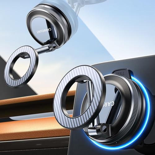 for Magsafe Car Mount carmount 2.0 Magnetic Phone MountTrue Military-Grade Durability Vacuum Magnetic Phone Holder for Car Cell Phone Car MountStylish Suction Cup Phone Mount for iPhone 17 16 15 14