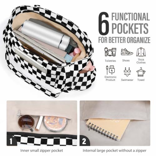 Large Capacity Corduroy Tote Bag for Women Aesthetic Checkerboard Bag - image 5
