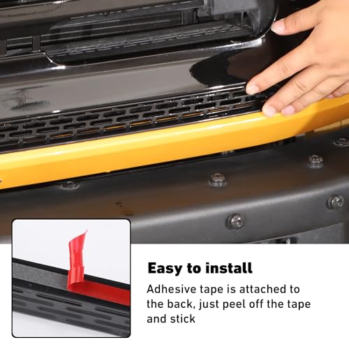 Image of Linskip Mesh Front Grille Bottom Vent Trim Compatible with 2021-2024 2025 Ford Bronco 4 Door, Bronco Grille Vent Inserts, Exterior Accessories