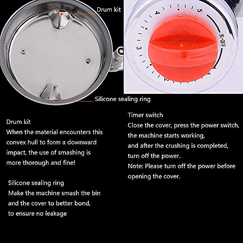 LWHDPW Automatische Kaffeemühle Produkte 300G Elektrische Getreidemühle 1500W Superfeine Edelstahl-Körnmühle zum Mahlen… – Bild 4