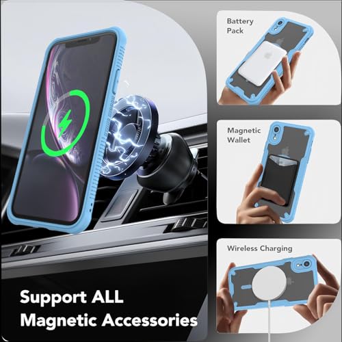Coque de protection iPhone XR MagSafe bleue mate haute finition