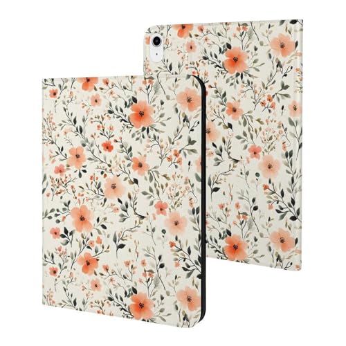 Housse iPad 11" 2025 fine avec fonction veille et support fleurs