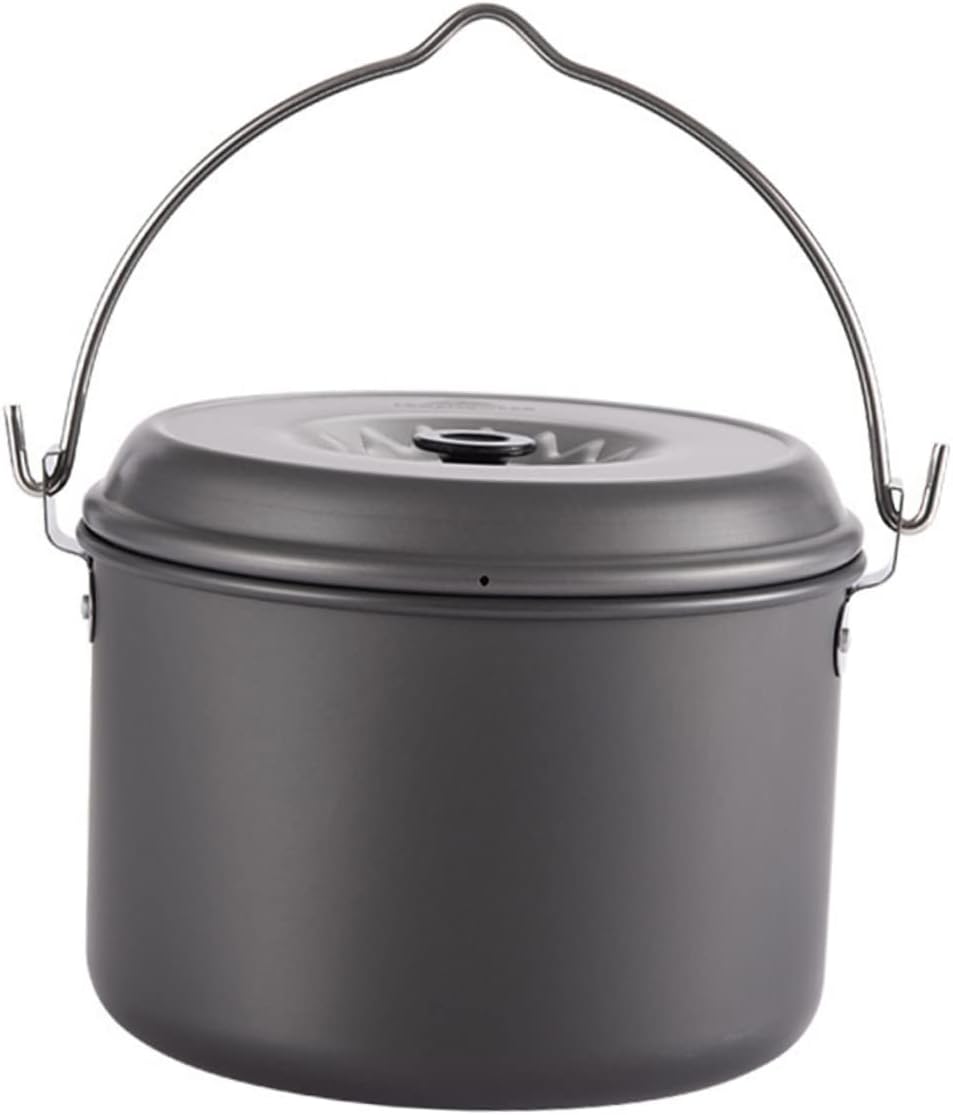 Camping Hiking Hard Anodized Aluminum Pot Picnic Pot Folding Handle Cook Kit Backpacking Pot