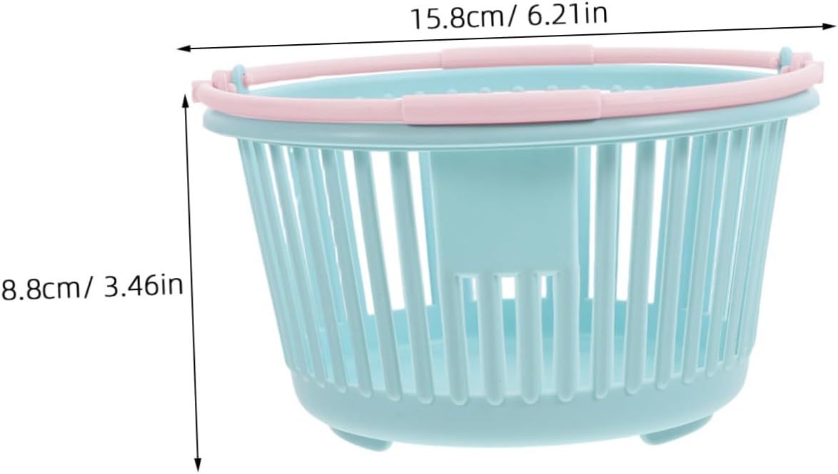 3Pcs Mini Plastic Shopping Baskets Storage Bins for Fruits Kitchen Use Easy to Clean Sturdy Design for Organizing Grocery Essentials Cute Strawberry Raspberry