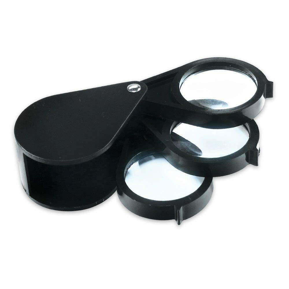 10X Small Magnifying Glass, TEOYALL 2 PCS Mini Pocket Magnifier Folding  Magnify