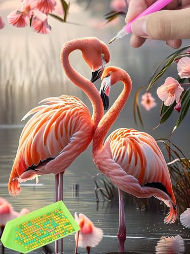 Diamond Painting Complet Flamants Roses pour Évacuer le Stress