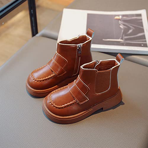 Fashion Autumn And Winter Children Boots For Boys And Girls Flat Bottom Low Heel Solid Side Zipper Kids Lace up Boots4