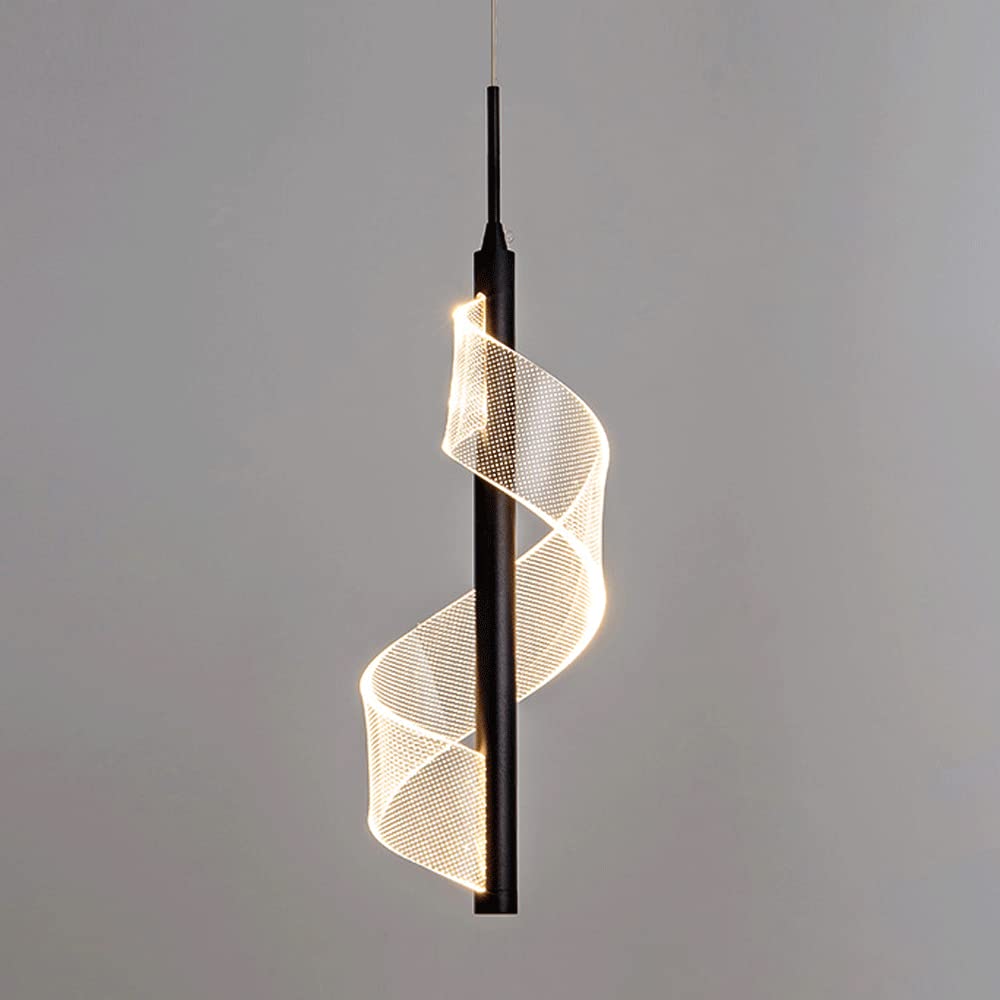 Lámpara colgante de flauta LED de 10W con pantalla acrílica espiral de techo