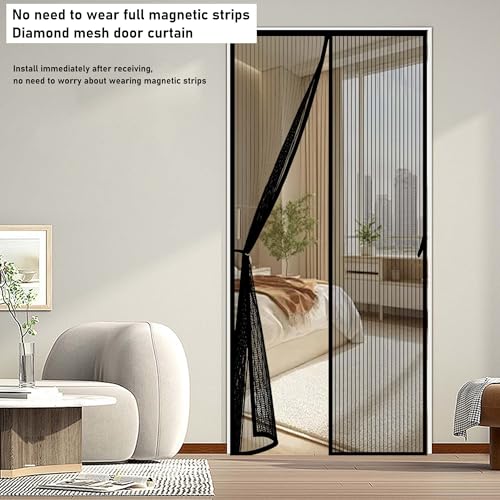 Moustiquaire de porte 109x214 cm grise pour extérieur et patio