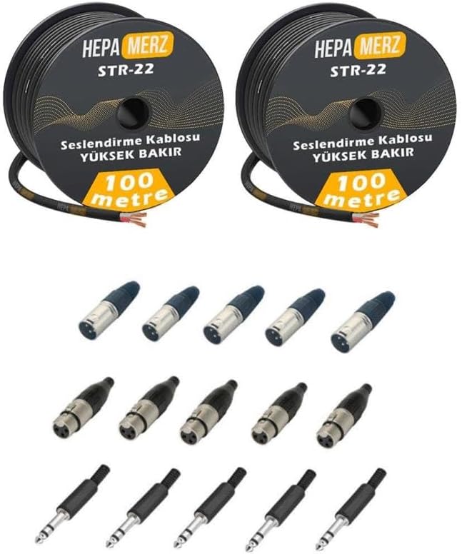 Hepa Merz Connection Paket-8 Mikrofon Kablosu Jak XLR Konnektör Paketi