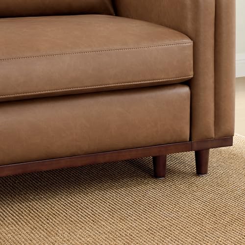 Image of CHITA 83 inch Super Large Sectional Modular Sofa, Loveseat, Faux Leather, Camel