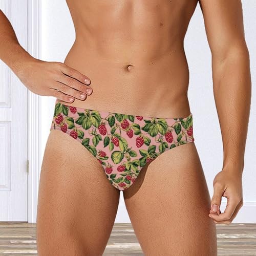 Fresh Raspberry Men's Swim Trunks Briefs Swimsuit Swimwear Bathing for Underwear Beach3