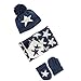 Ding-dong Baby Kid Boy Girl Winter Knitted Star Hat+Scarf+Gloves 3Pieces Set(Navy,1-3T)