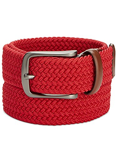 Perry Ellis Portfolio Leather Trim Webbed Large (38-40) Belt Red L