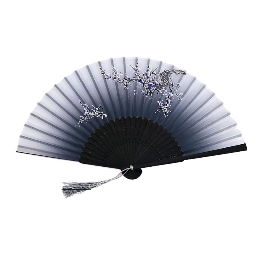 Jobaojiang Folding Fan Lace Flower Decor Style Fan Hand Held Anitque Art Craft Summer Female Dance Home(Gold)