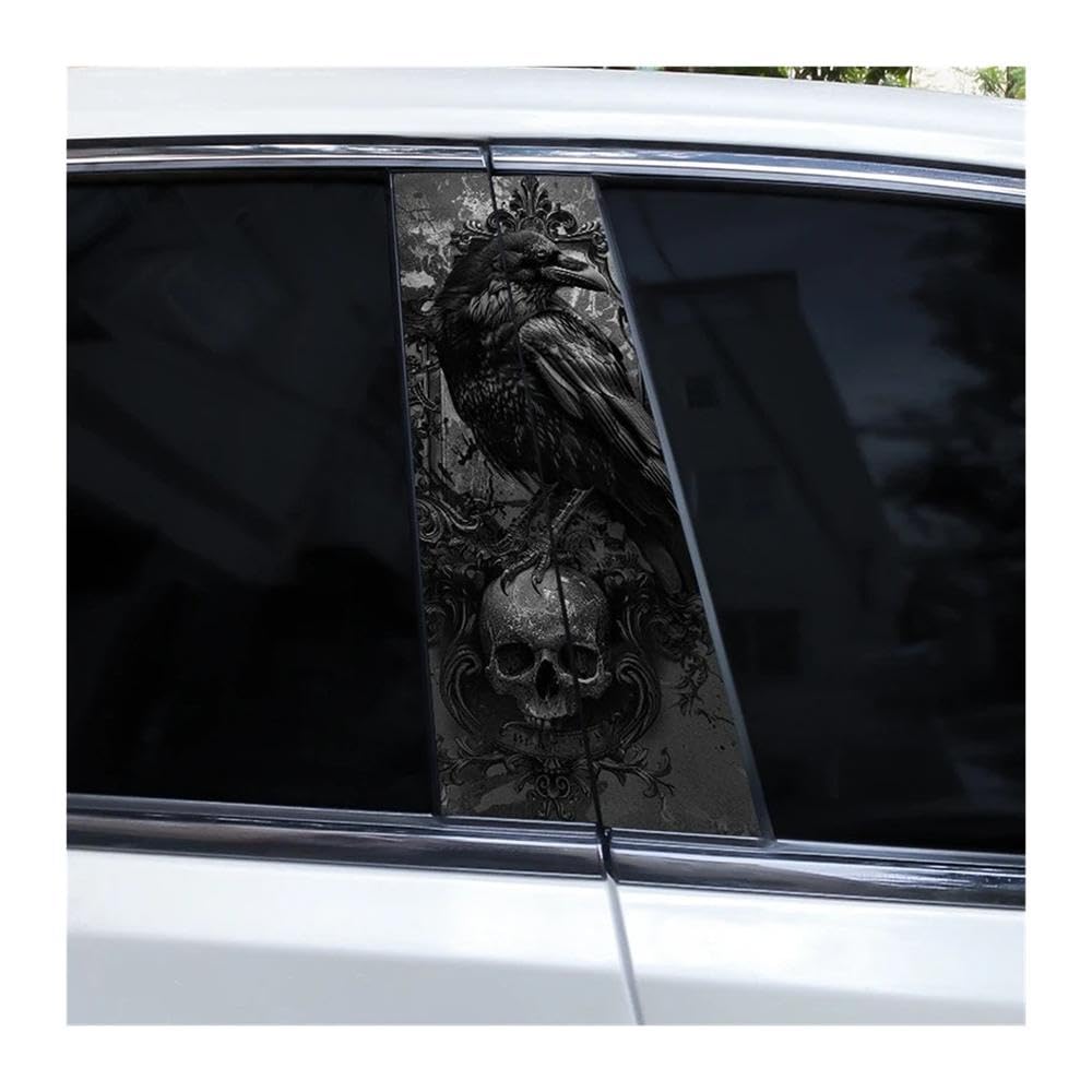 Bertdcx L Skul Car Window Pillar Sticker Door Viny Auto Parts(L)