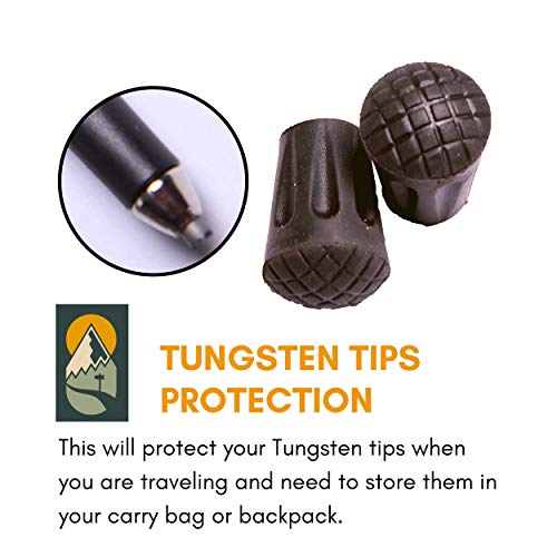 Hiker Hunger Extra Durable PVC Rubber Tip: Trekking, Hiking, and Snowshoe Poles Accessories & Replacements Fits Most Walking Poles (6 PVC Pack Rubber Tips) - USA Based Brand