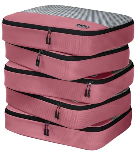Image of Large Packing Cubes for Travel - 5pc Packing Cubes for Suitcases - Lightweight Luggage Organizer Bags (Non-Compression)