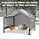 A.FATI Hundehütte Outdoor für Kleine bis Mittlere Hunde, 75x65x65 cm, Wasserdicht Hundezelt mit Rückwand, Sonnenschutz Hundeliege mit Dach für Kleintiere, Hühner, Katzen, Welpen, Farbe in Grau