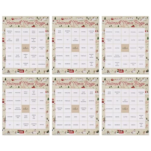 Tablero de Bingo Navideño de Películas del Canal Hallmark (6 diseños, 102 hojas), regalo para fanáticos miniatura 4