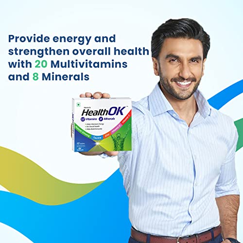 Image of Health Ok Multi Vitamin and Mineral Health Supplement (for Energy and Overall Health with added Immunity) Tablets (Pack of 5)
