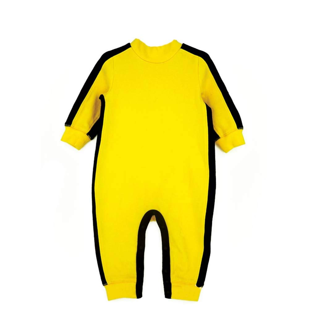 Baby Boy Cotton Long Sleeve Jumpsuit Bruce Lee Style Jumpsuit Yellow