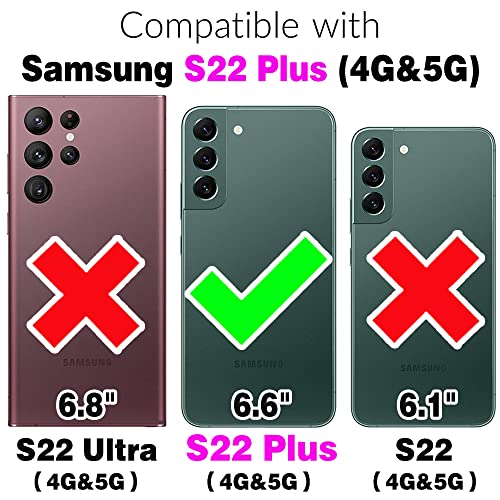 Furiet Wallet Case for Samsung Galaxy S22 Plus S22+ 5G with Wrist Strap and Shoulder Strap PU Leather Flip Stylish 6+ Card Holder Stand Cash Pocket Phone Cover for S22+5G S22plus 22S + S 22 22+ Brown