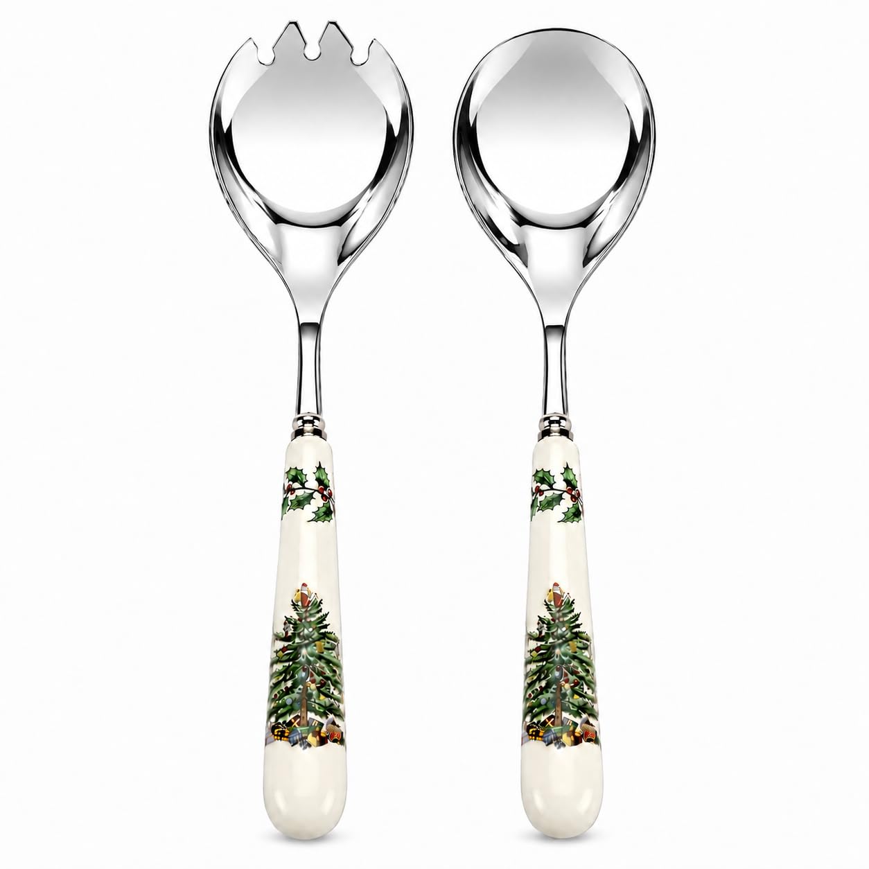 Portmeirion Spode Christmas Tree Salad Servers, Multi-Colour