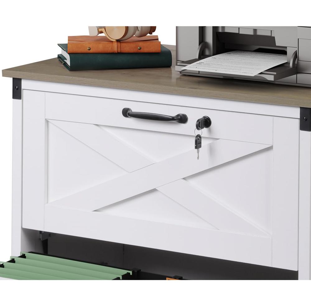 Amazon.com: DEVAISE 2 Drawer Farmhouse File Cabinet with Lock