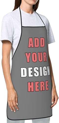 Miniatura 2 de Delantal personalizado Añadir texto Foto Logo, Delantal de cocina de chef personalizado para grandes regalos
