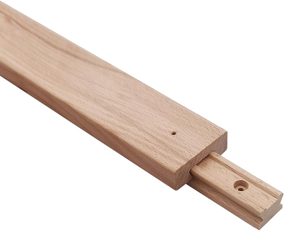 Wooden Drawer Slides 17-3/4 Inches Classic Wood Center Guide Track with Slide Glides 45cm (1 pcs)