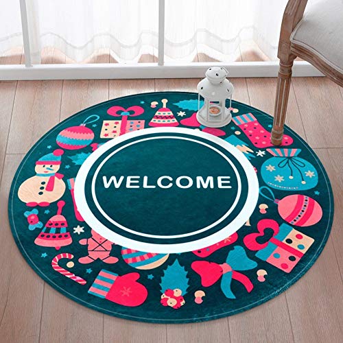 Tapis rond Nouvel An et Noël pour chaise ordinateur et table de salon de coiffure ou café