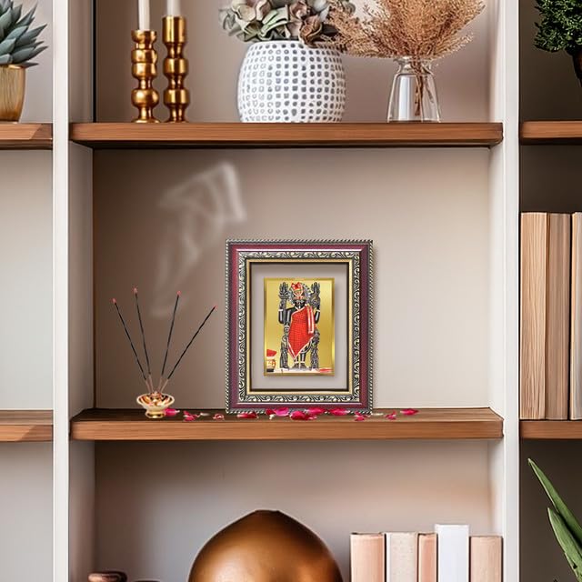 Image of DIVINITI Dwarkadhish 24K Gold Plated Foil Wall and Tabletop Photo Frame for Home Decor, Puja Room, Luxury Gifting | DG Frame 105 S1 (16x13.5 CM)