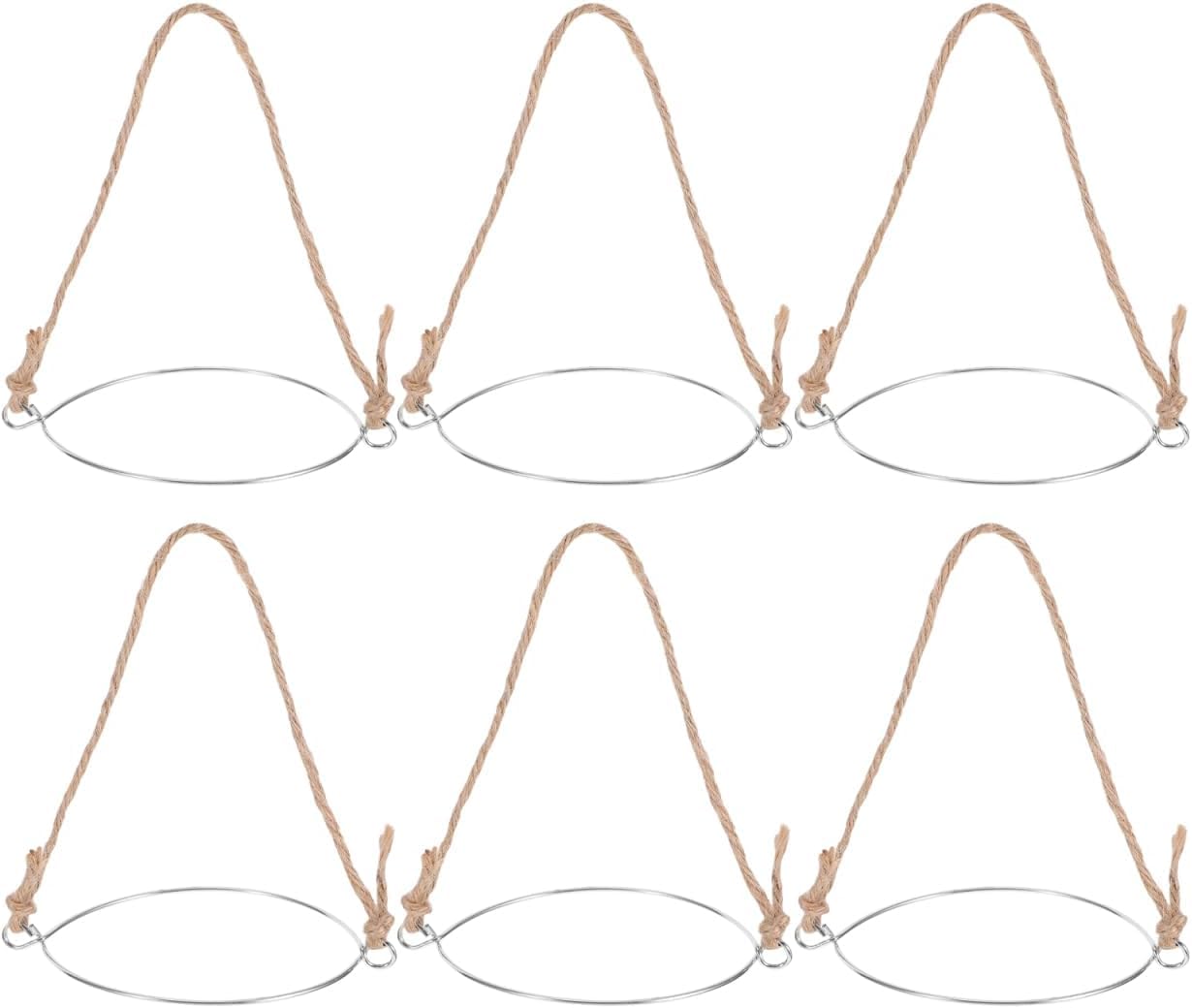 Niltracy 6PCS Mason Jar Wire Hangers, Stainless Steel Wire Handles for Wide Mouth Mason Jar, Burlap Wire Hanger for Mason Jar Canning Jars, Hanging Jars, Jar Hanging Hook (86mm)