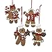 Kurt Adler 4-Inch Claydough Gingerbread Ornament, Set of 4