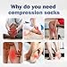 YABAIKE Compression Toe Socks Knee High Coolmax Hiking Socks Graduated Support for Running,Travel,Flight