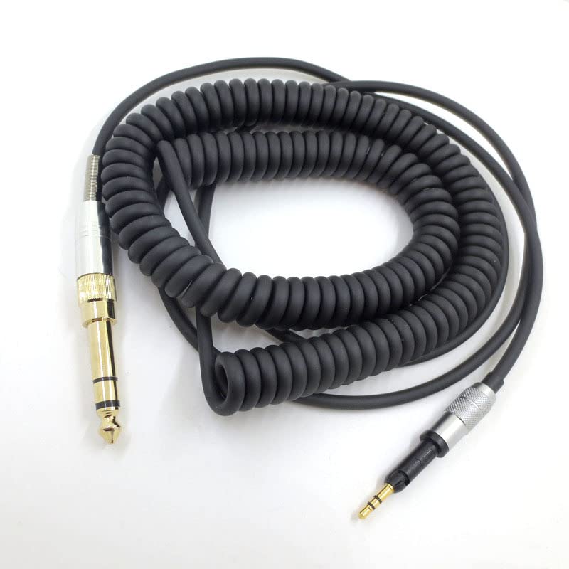 Cavo a spirale per cuffie Sennheiser HD6 MIX HD7 DJ HD8 DJ HD515 HD518 HD558 HD598 HD549 HD569 HD579 HD595 HD599, cavo audio sostitutivo con adattatore da 6,35 mm, estensione fino a 5 m