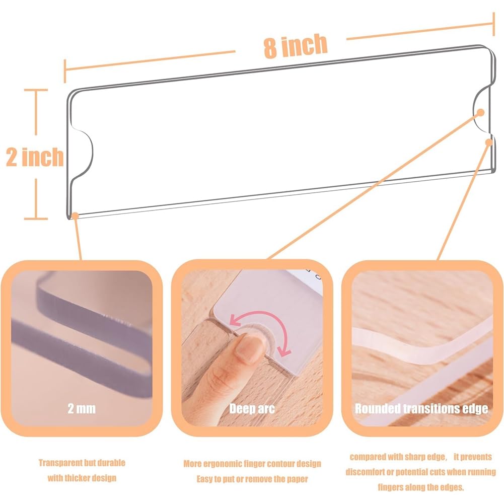 Acryl-Namensschildhalter Premium, 2 X 8, Transparenter Acryl-Kunststoff-Schilderhalterrahmen, Wandnamensschilder für BüRo, Zuhause