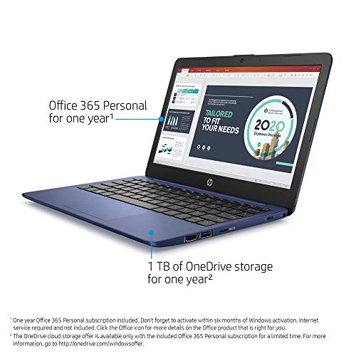 Hp Stream 11.6-Inch Hd Laptop, Intel Celeron N4000, 4 Gb Ram, 32 Gb Emmc, Windows 10 Home In S Mode With Office 365 Personal For 1 Year (11-Ak0010Nr, Royal Blue) #TOP2